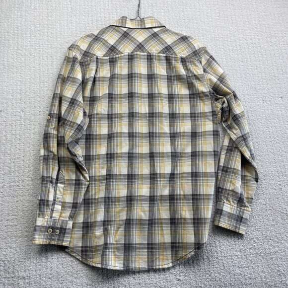 Timberland Button Down Shirt Men Sz M Yellow Plaid Long Sleeve Pockets Workwear* - Picture 13 of 13